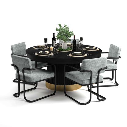 Ram Game Room Prohibition 60 Inch Poker Table Bundle with Grey Matching Chairs and Dining Top