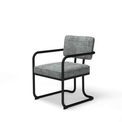 Prohibition Game Chair with Gray Cushion for a modern neutral look side angle