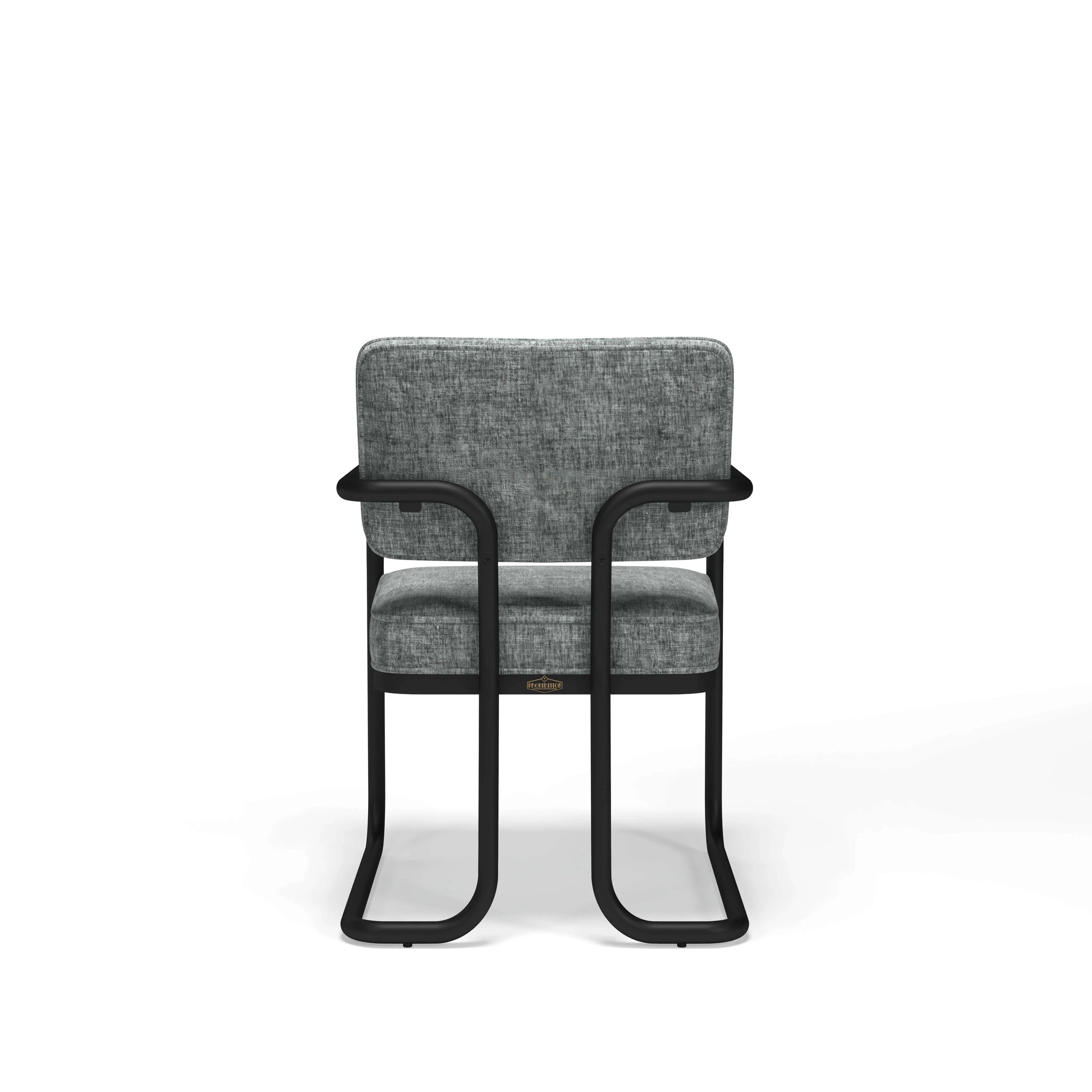 Prohibition Game Chair with Gray Cushion for a modern neutral look back angle