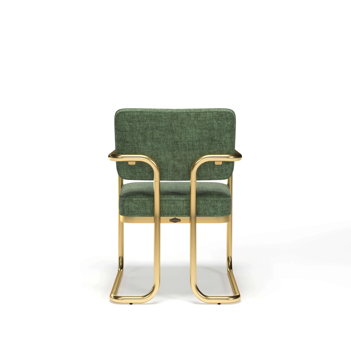 Prohibition Dining Chair with Green Cushion for a traditional casino look back angle
