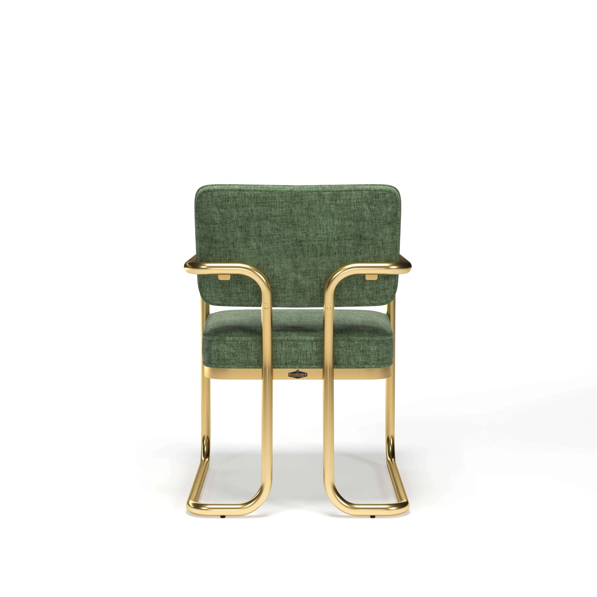 Prohibition Dining Chair with Green Cushion for a traditional casino look back angle