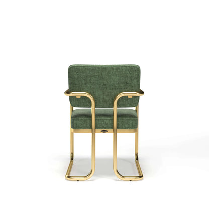 Prohibition Dining Chair with Green Cushion for a traditional casino look back angle