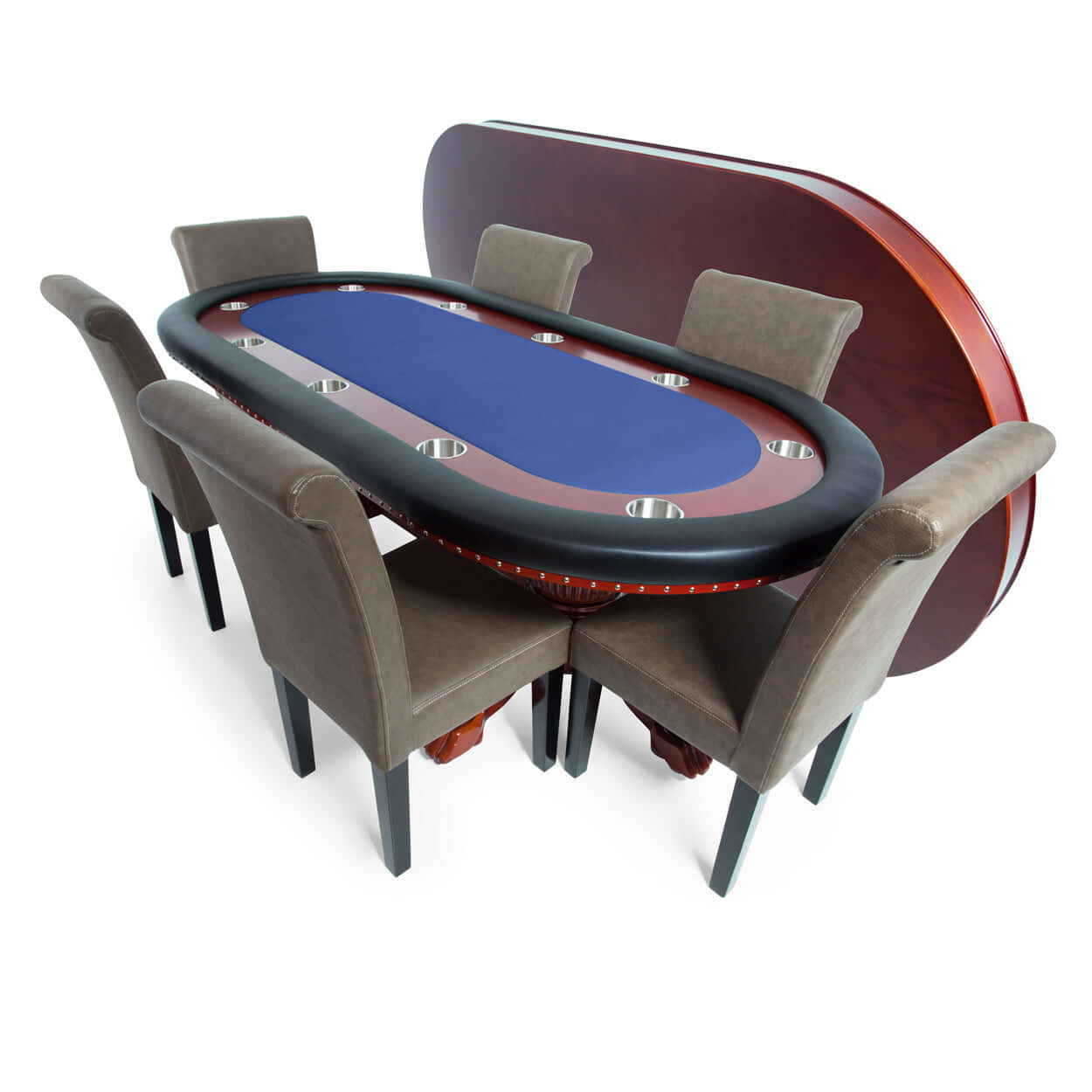 Blue Standard- The Rockwell Poker Table — BBO Poker Tables-Blue Felt - Professional Poker Table for Poker and Game Rooms
