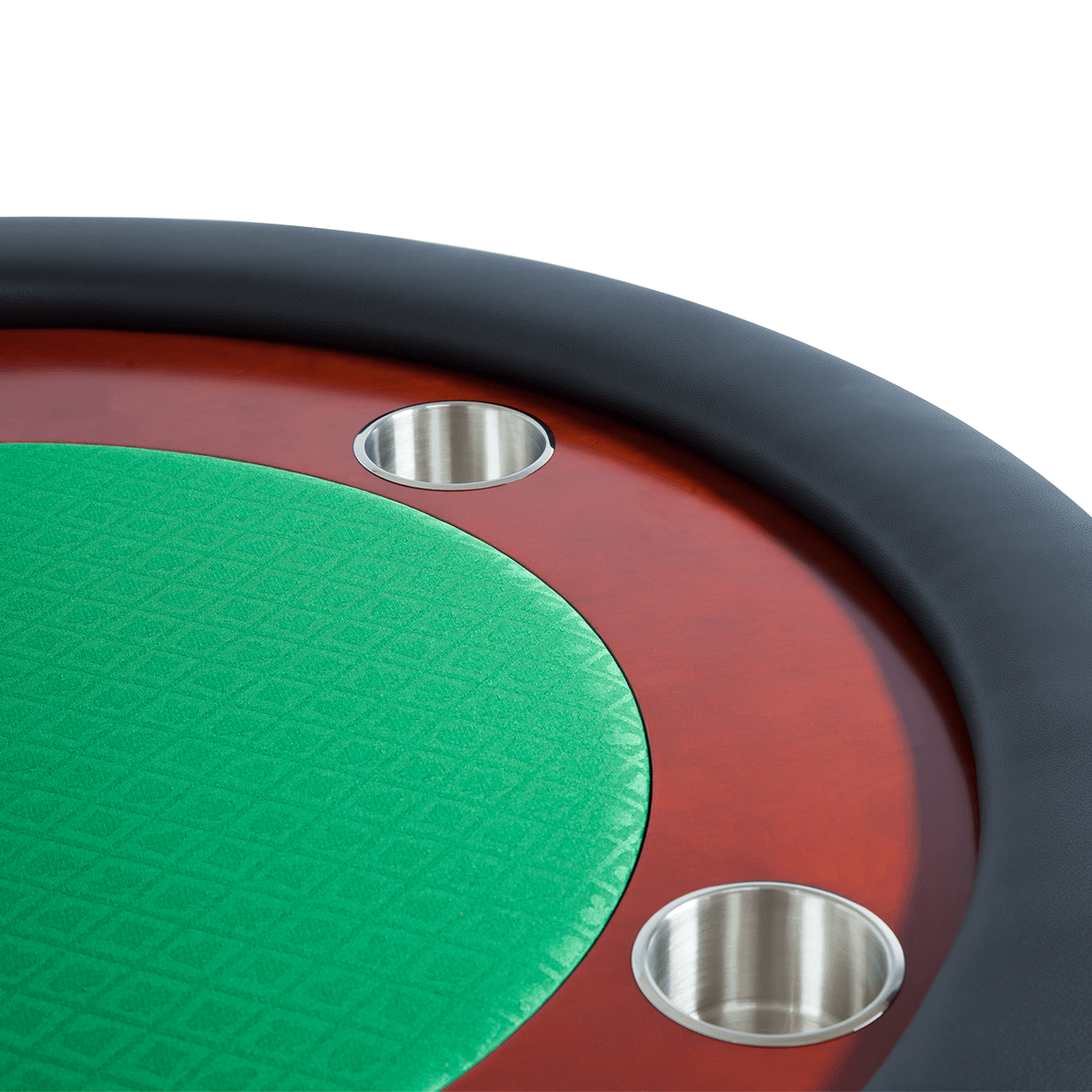 The Rockwell Poker Table — BBO Poker Tables Green Water Resistant Felt Detail - Professional Poker Table for Poker and Game Rooms