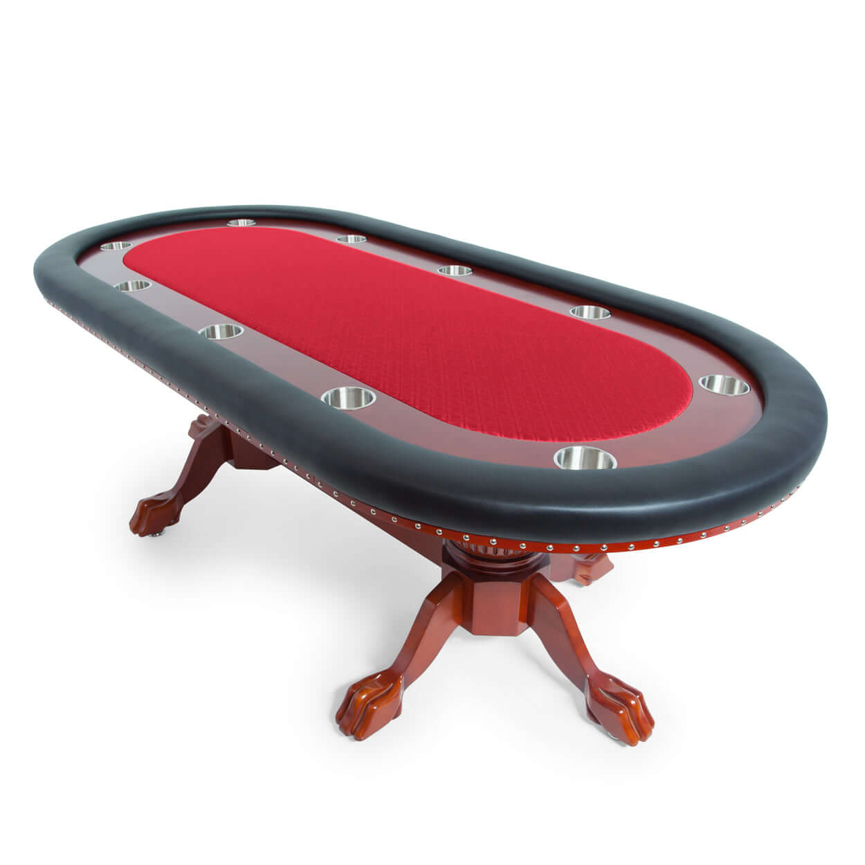 Red Suited Water Resistant - The Rockwell Poker Table — BBO Poker Tables Water Resistant Felt - Professional Poker Table for Poker and Game Rooms