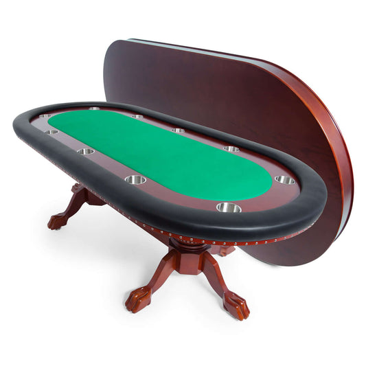Green Standard- Rockwell 10-Player Poker Table with Mahogany Racetrack and Oval Layout