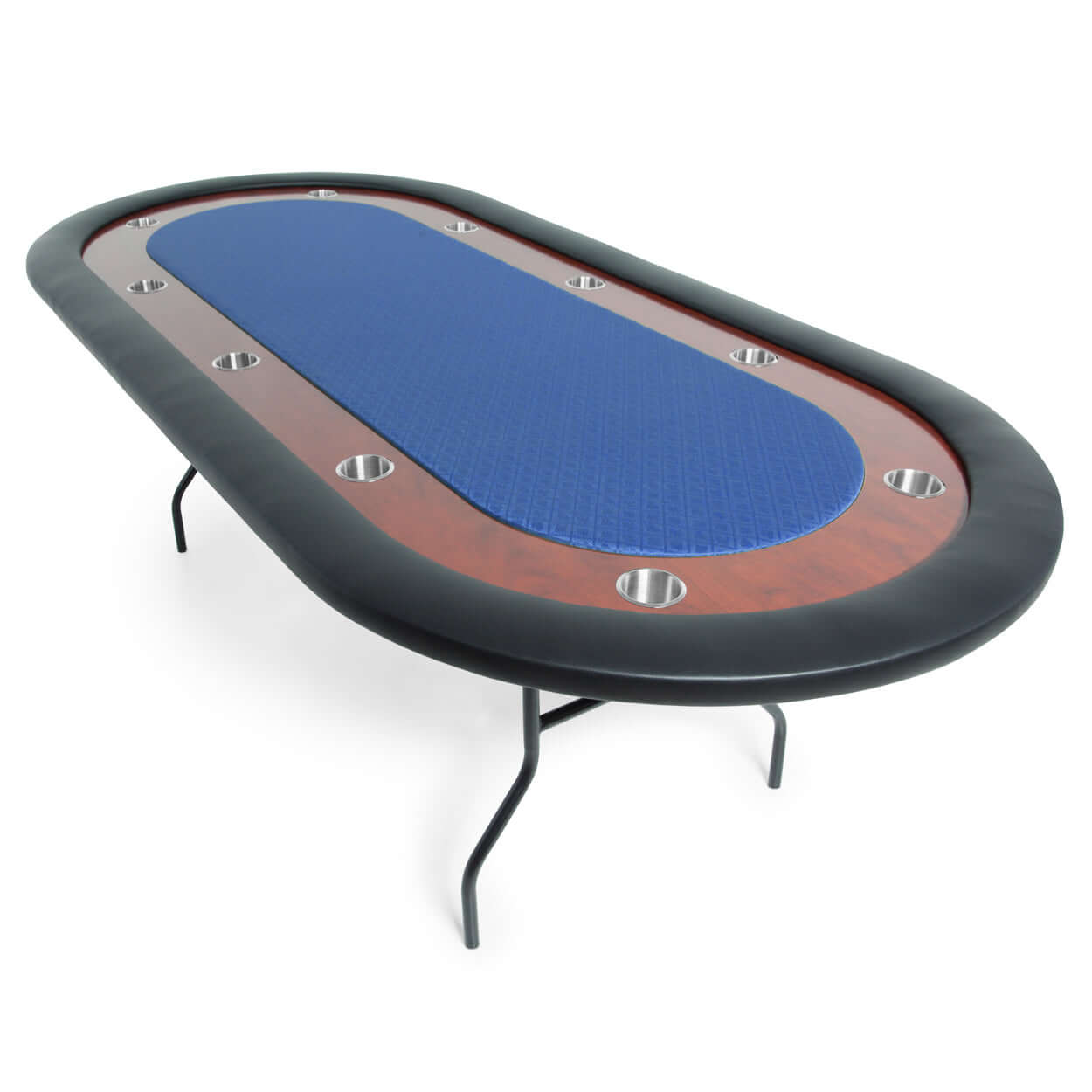 Blue Suited Water Resistant - Ultimate Poker Table UPT - 10-Player Oval Folding Table in Blue Water Resistant Felt
