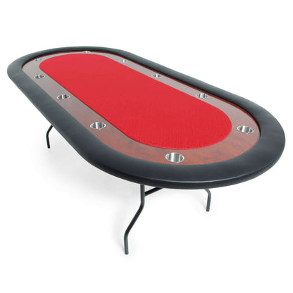 Red Suited Water Resistant - Ultimate Poker Table UPT - 10-Player Oval Folding Table in Red Water Resistant Felt